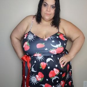Plus Size Strawberry Print Dress
